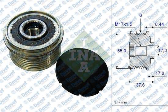 INA 535024610 Alternator Kasnagi Micra Iv (K13k) 1.2 Dig-S 11-15 Note (E12) 1.2 Dig-S 13> Outlander Iii 12> Lancer Viii 08>